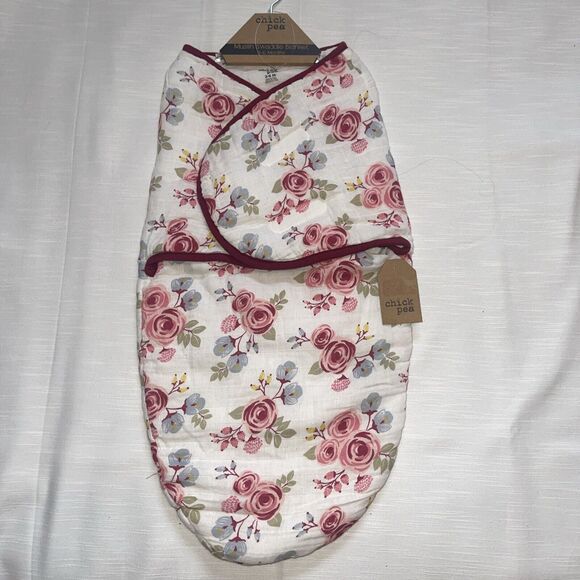 chick pea Muslin Swaddle Baby Blanket Dress Floral Print Sz 3-6 Months New - Picture 1 of 6